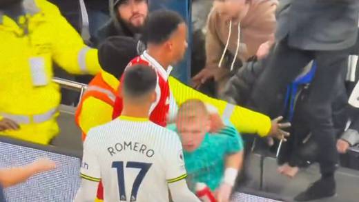VIDEO: Aficionado del Tottenham enloquece, entra al campo y patea al portero del Arsenal