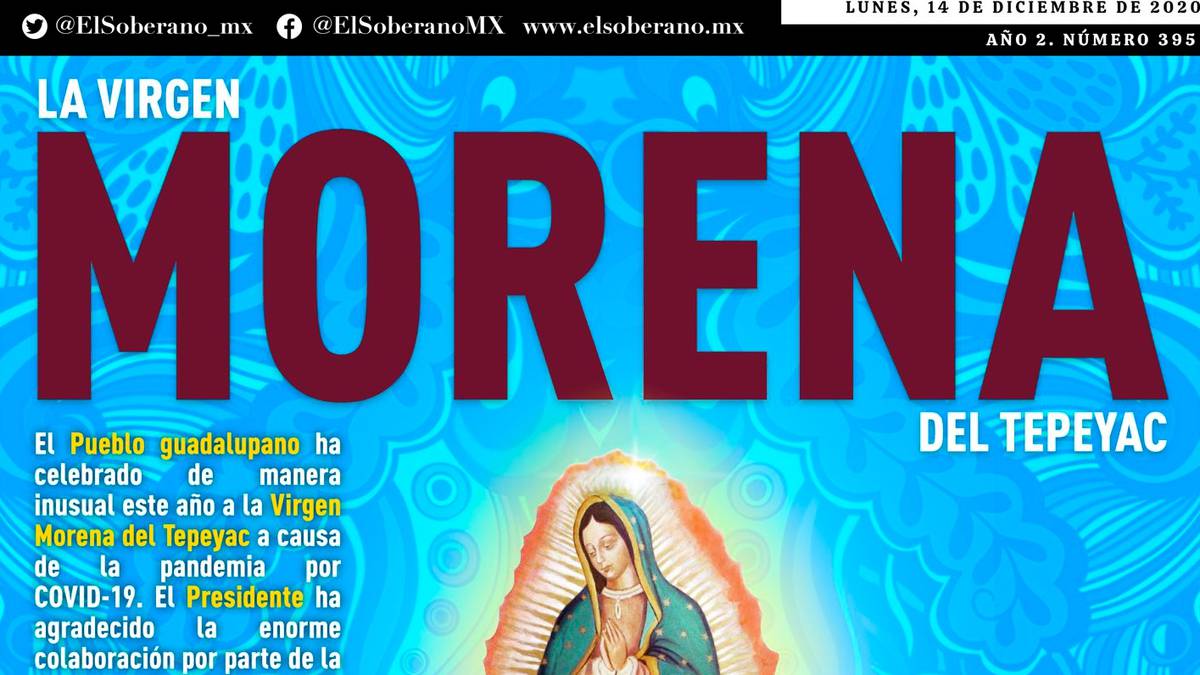La Virgen de Guadalupe aparece mezclada con Morena en portada de El Soberano