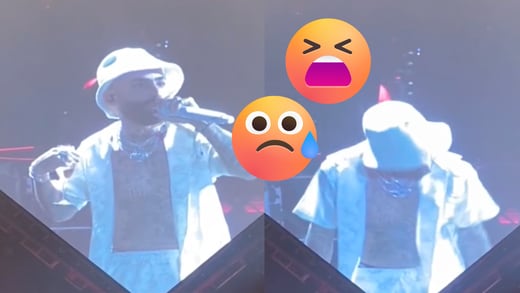 Ni Arcángel está soportando el calor de Mérida y así reaccionó durante su concierto (VIDEO)