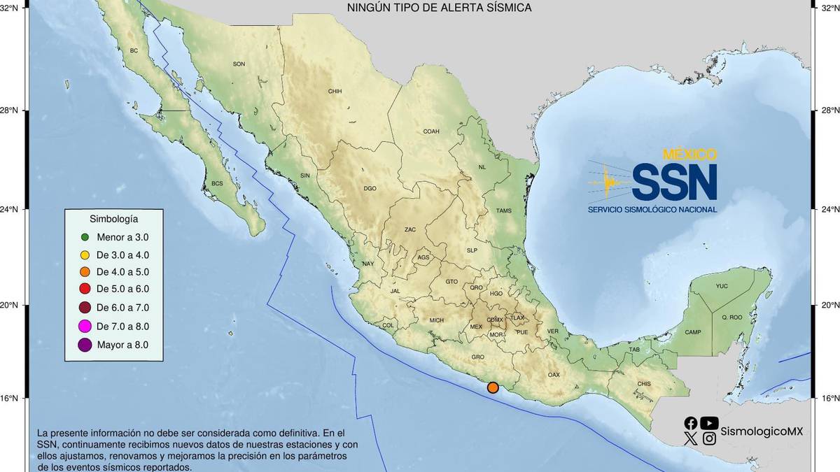 Temblor hoy México: Sismo remece San Marcos, Guerrero