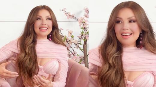 Thalía ya no aguanta el close up y le aplican el filtro rejuvenecedor en Pinky Promise