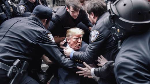 Así sería el arresto de Donald Trump, según la Inteligencia Artificial (FOTOS)
