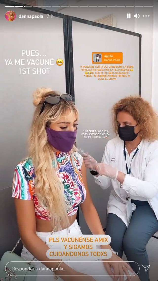 Danna Paola se vacuna contra el Covid-19
