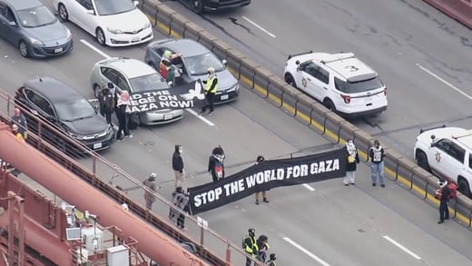 ¿Qué pasa en el Golden Gate de San Francisco? Manifestantes en favor de Palestina arman histórico bloqueo