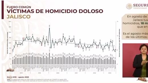 Homicidios dolosos en Jalisco disminuyeron en el último trimestre: Gobierno Federal