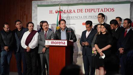 Conferencia de prensa de Morena en la Cámara de Diputados