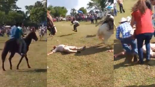VIDEO: El terrible momento en que un caballo impacta a otro y un jinete muere en Tabasco
