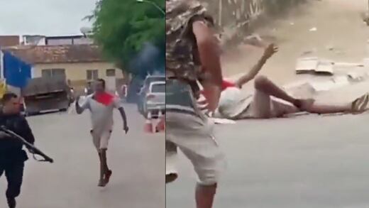 VIDEO: Hombre agrede con un cuchillo a la policía; lo detienen con un coco