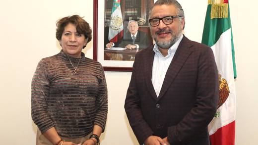 Horacio Duarte respalda a Delfina Gómez como candidata de Morena a la gubernatura del Estado de México y se reúne con ella