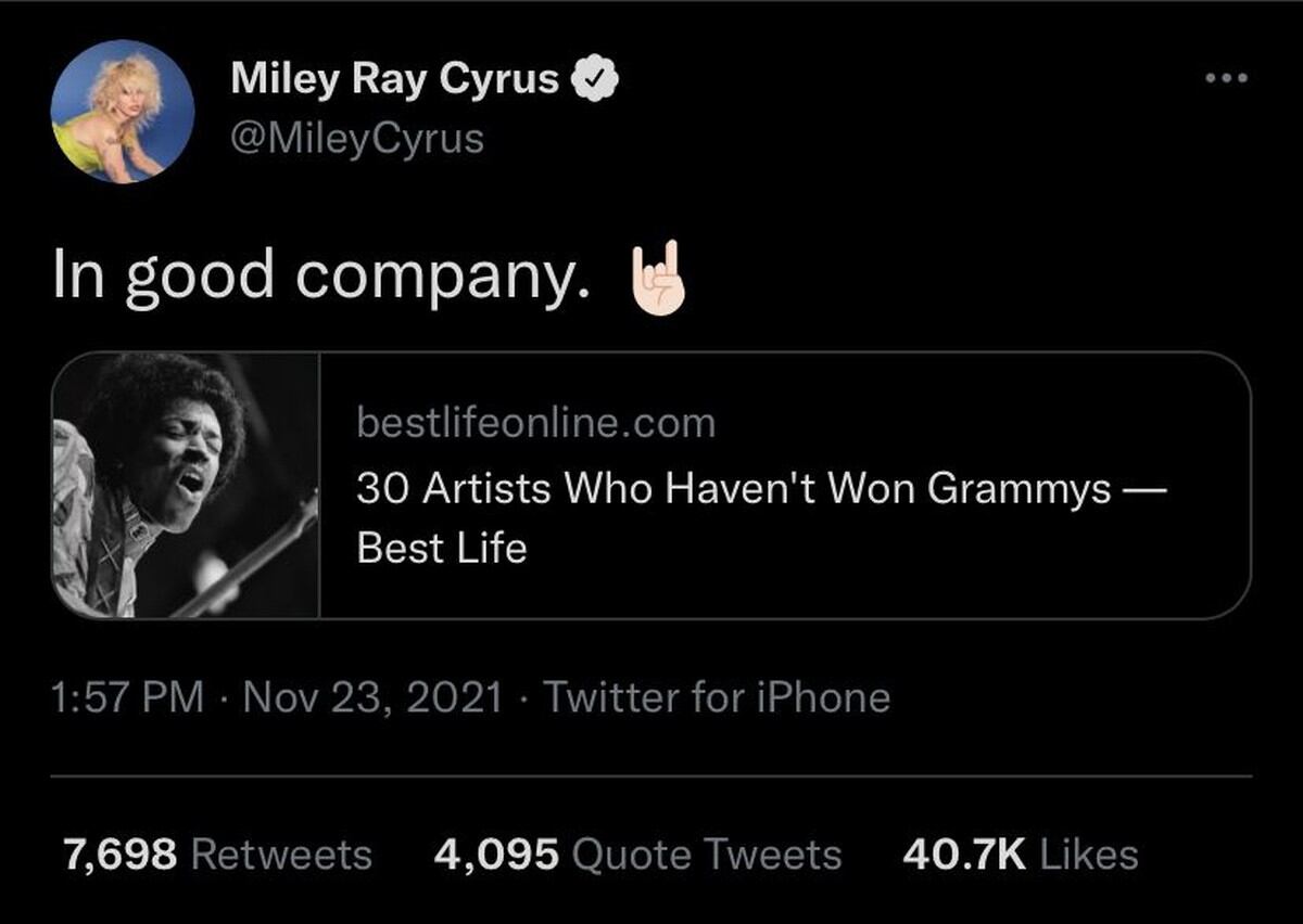 Tweet Miley Cyrus