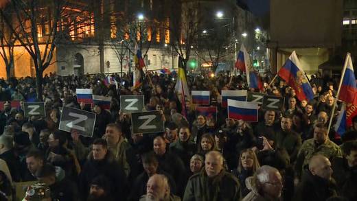 Protestan en apoyo a Rusia en Belgrado, Serbia