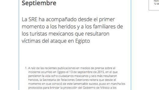 Envía SRE extrañamiento a Egipto por indemnizaciones a mexicanos