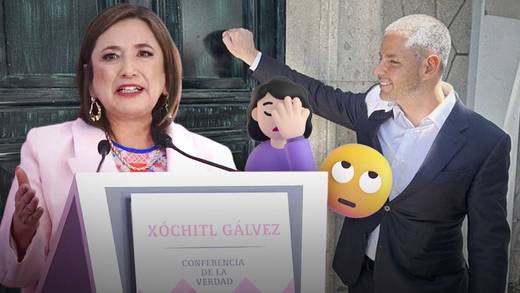 VIDEO: Alejandro Murat toca la puerta de Xóchitl Gálvez para que lo deje pasar a su conferencia Mañanera de la Verdad