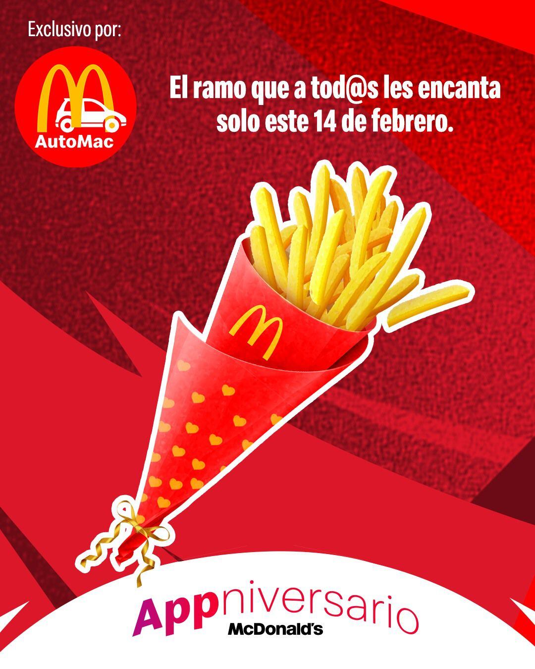 McDonald's venderá ramo de papas a este precio para que te declares en San Valentín