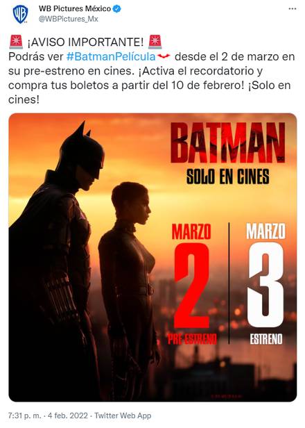 The Batman' tendrá estreno anticipado en México
