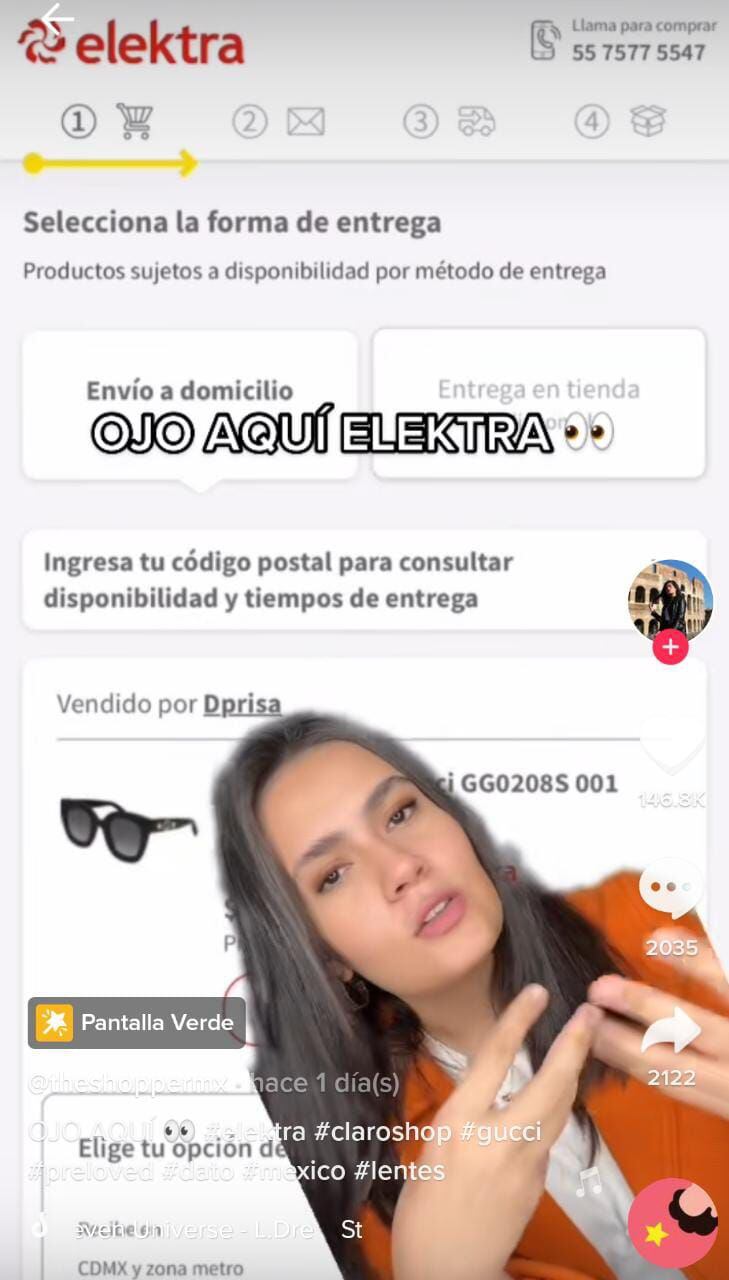 Elektra vende lentes Gucci en 2 mil pesos tiktoker dice que son