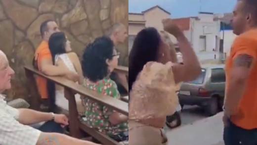 VIDEO: Cacha a su esposo infiel con la amante y los enfrenta en plena misa