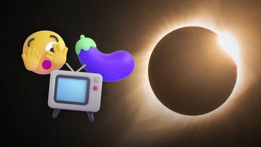 El pene que transmitieron en vivo como si fuera video del eclipse solar del 8 de abril
