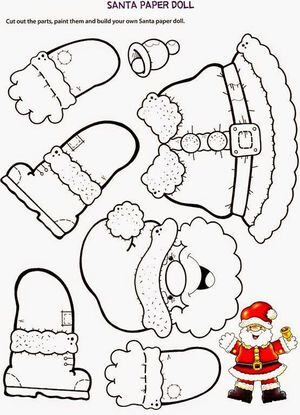 5 dibujos fáciles de Santa Claus para imprimir y colorear en Navidad