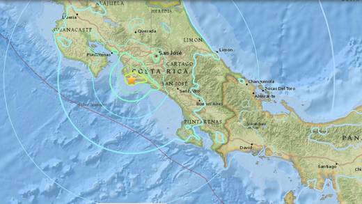 Sismo de 6.3 en la escala de Richter sacude a Costa Rica