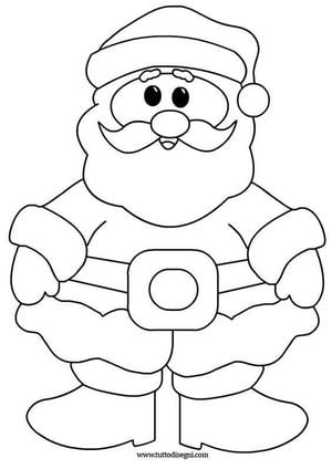 5 dibujos fáciles de Santa Claus para imprimir y colorear en Navidad