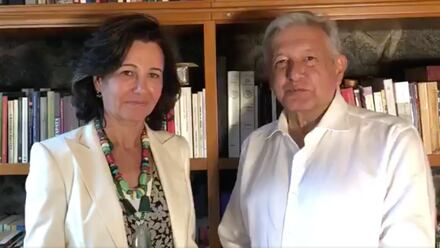 Ana Botín y Andrés Manuel López Obrador