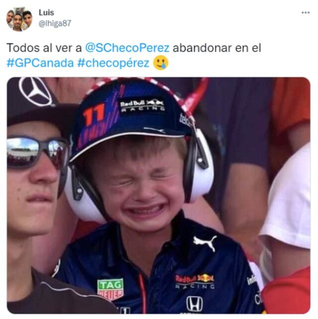 Checo Pérez Los memes por su abandono en el GP de Canadá
