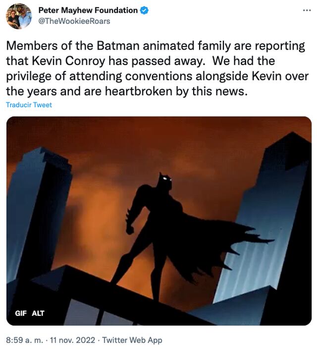 Adiós Batman: Fallece Kevin Conroy, la legendaria voz de Batman The  Animated Series