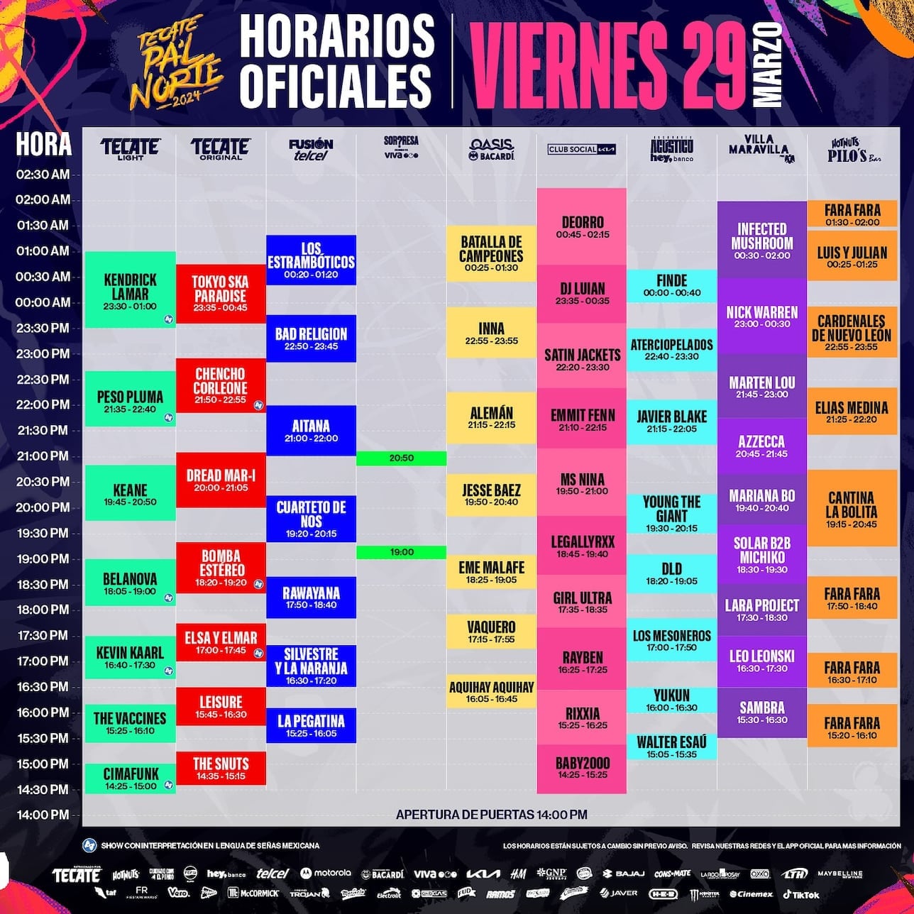 ¿A qué hora termina Tecate Pal Norte 2024? Horario para Parque Fundidora del viernes 29 de marzo