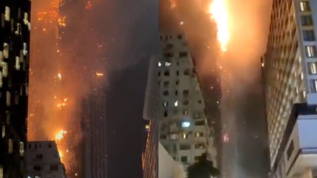 Fuerte incendio en Rascacielos en construcción en Hong Kong deja al menos dos personas intoxicadas