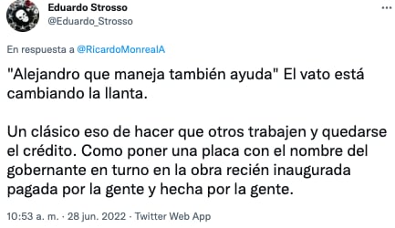 Tuit a Ricardo Monreal