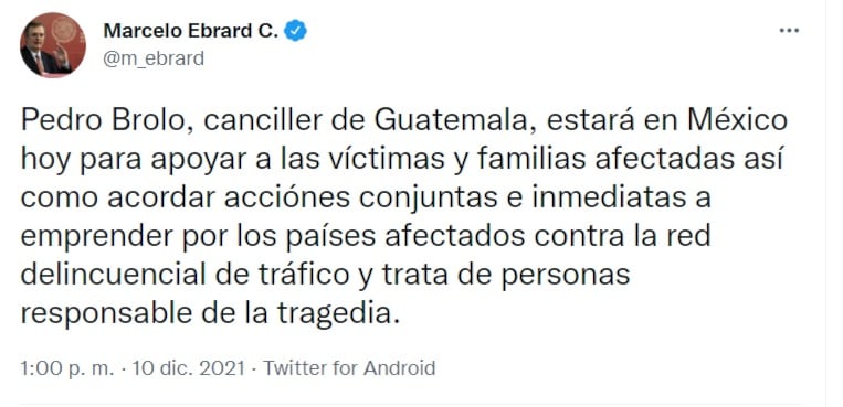 Marcelo Ebrard en Twitter