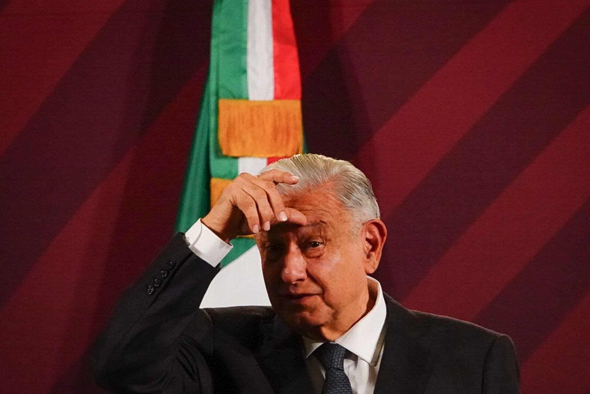Andrés Manuel López Obrador, presidente de México, durante la conferencia matutina en donde se abordó el tema de los daños del huracán Otis en Guerrero