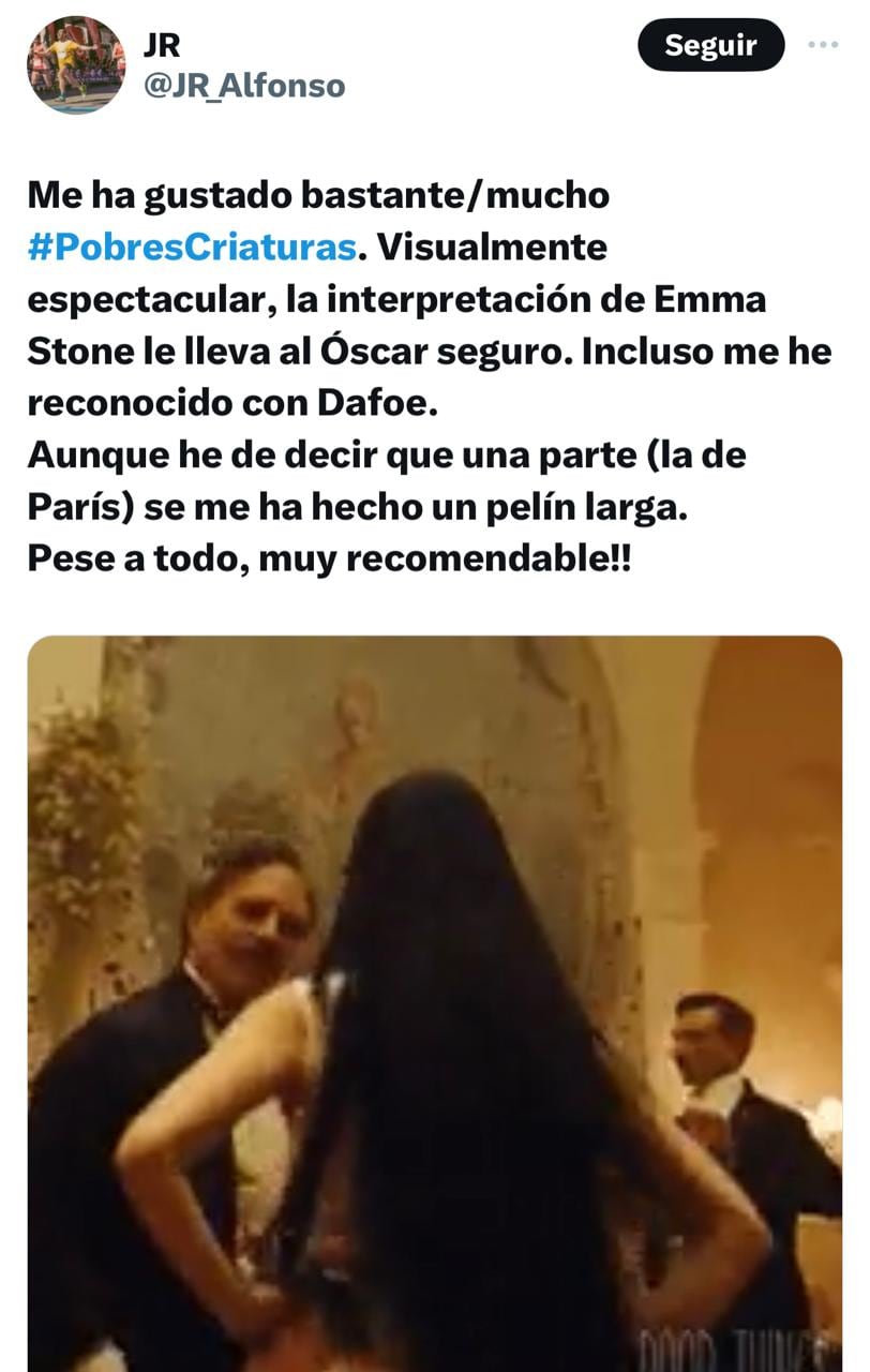 Emma Stone y los memes de merecer el Premio Oscar a Mejor Actriz en Pobre Criaturas.