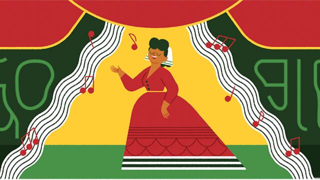 Ángela Peralta en el doodle de Google