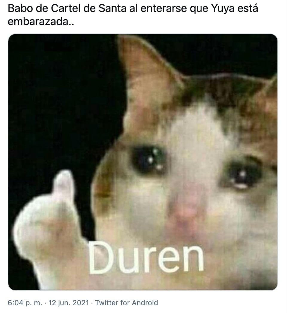 Memes sobre la reacción de Babo al embarazo de Yuya
