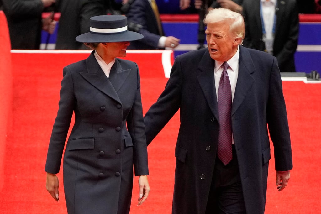Melania Trump y Donald Trump en el evento de Capital One Arena