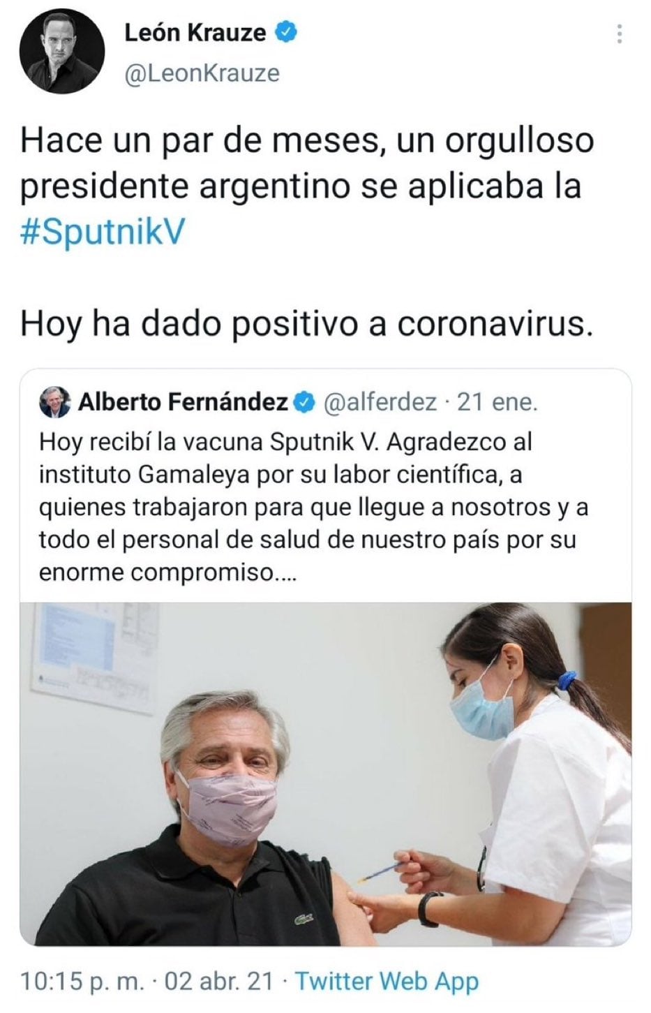 Tuit de León Krauze