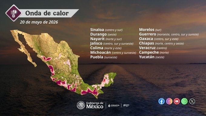 Conagua alerta por calor extremo en México; temperaturas alcanzarán hasta 45 °C