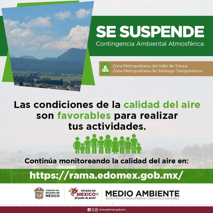 Edomex respira: suspenden contingencia ambiental