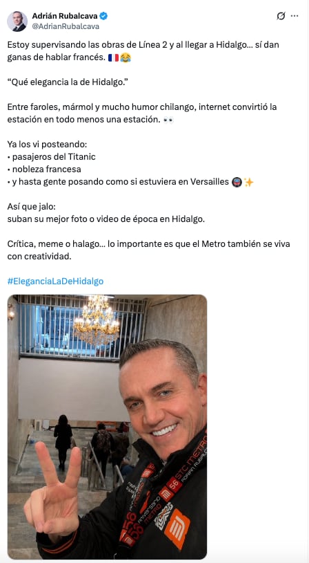 Critican a Adrián Rubalcava por presunta foto con IA en Metro CDMX