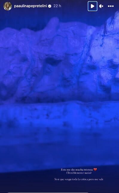Instagram Storie de Paulina Peña en el Acuario Inbursa