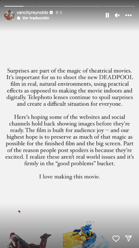 Ryan Reynolds habla sobre las filtraciones de Deadpool 3