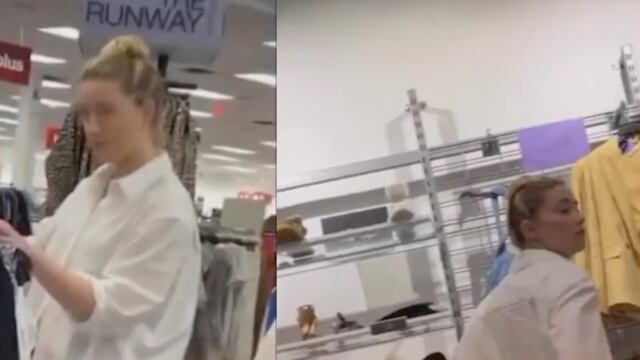 Captan a Amber Heard comprando en una tienda de ropa barata