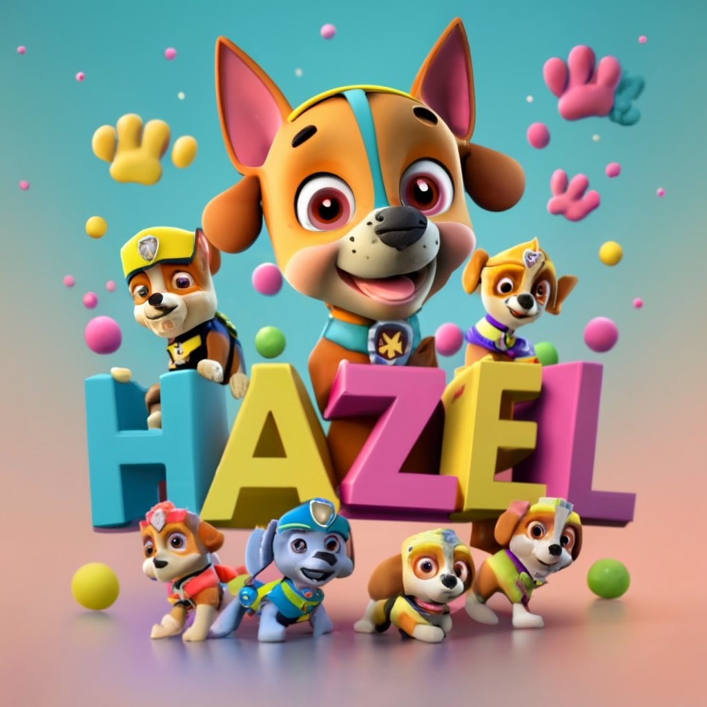 Nombres 3D Paw Patrol