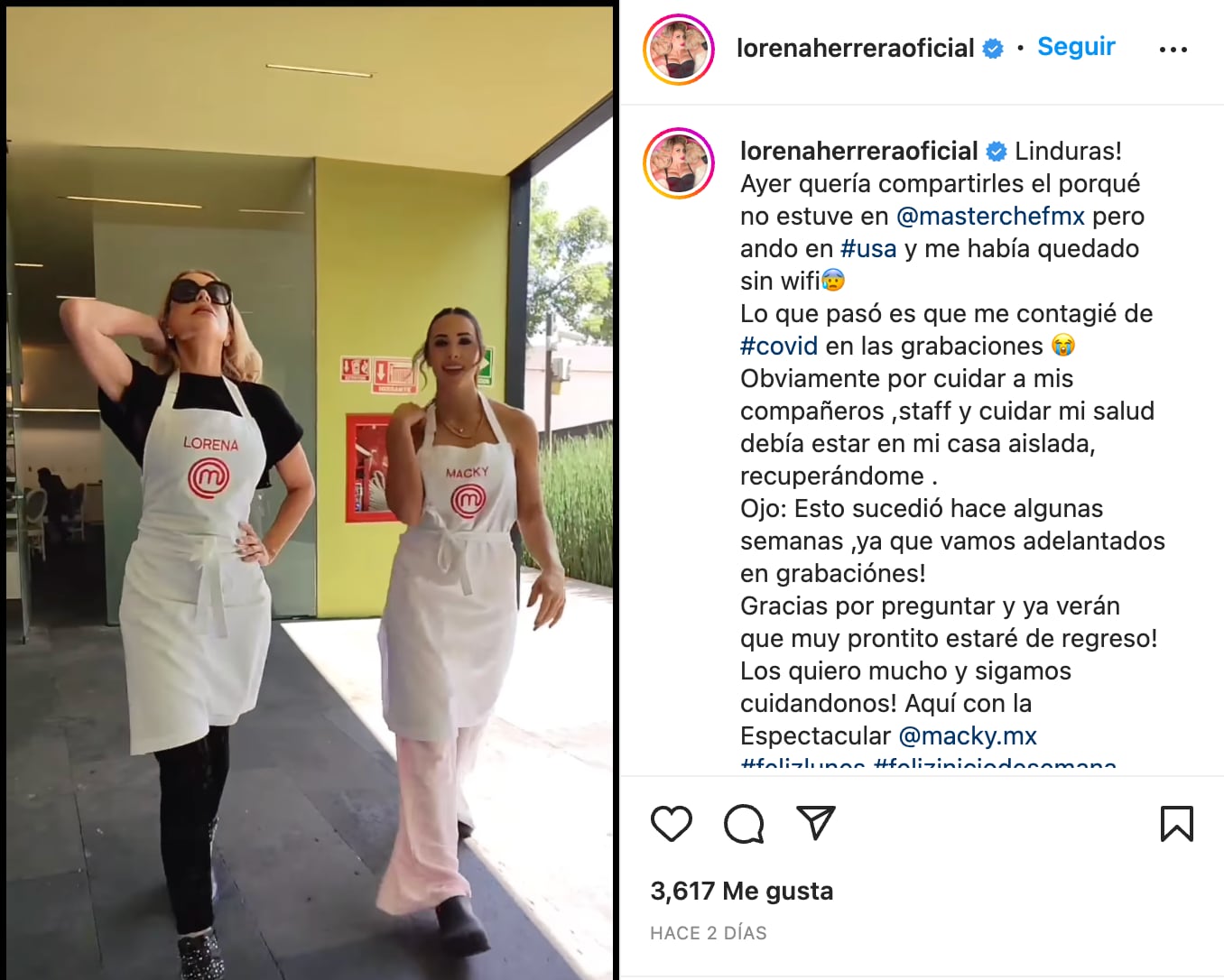 Lorena Herrera tuvo Covid-19 y por eso se ausentó de Masterchef