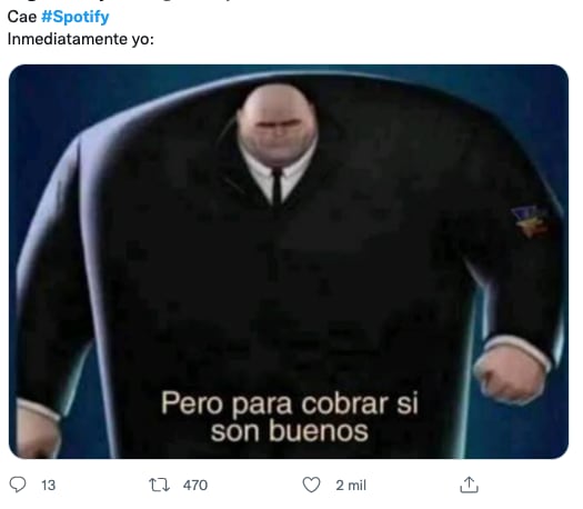 Memes de la caída de Spotify