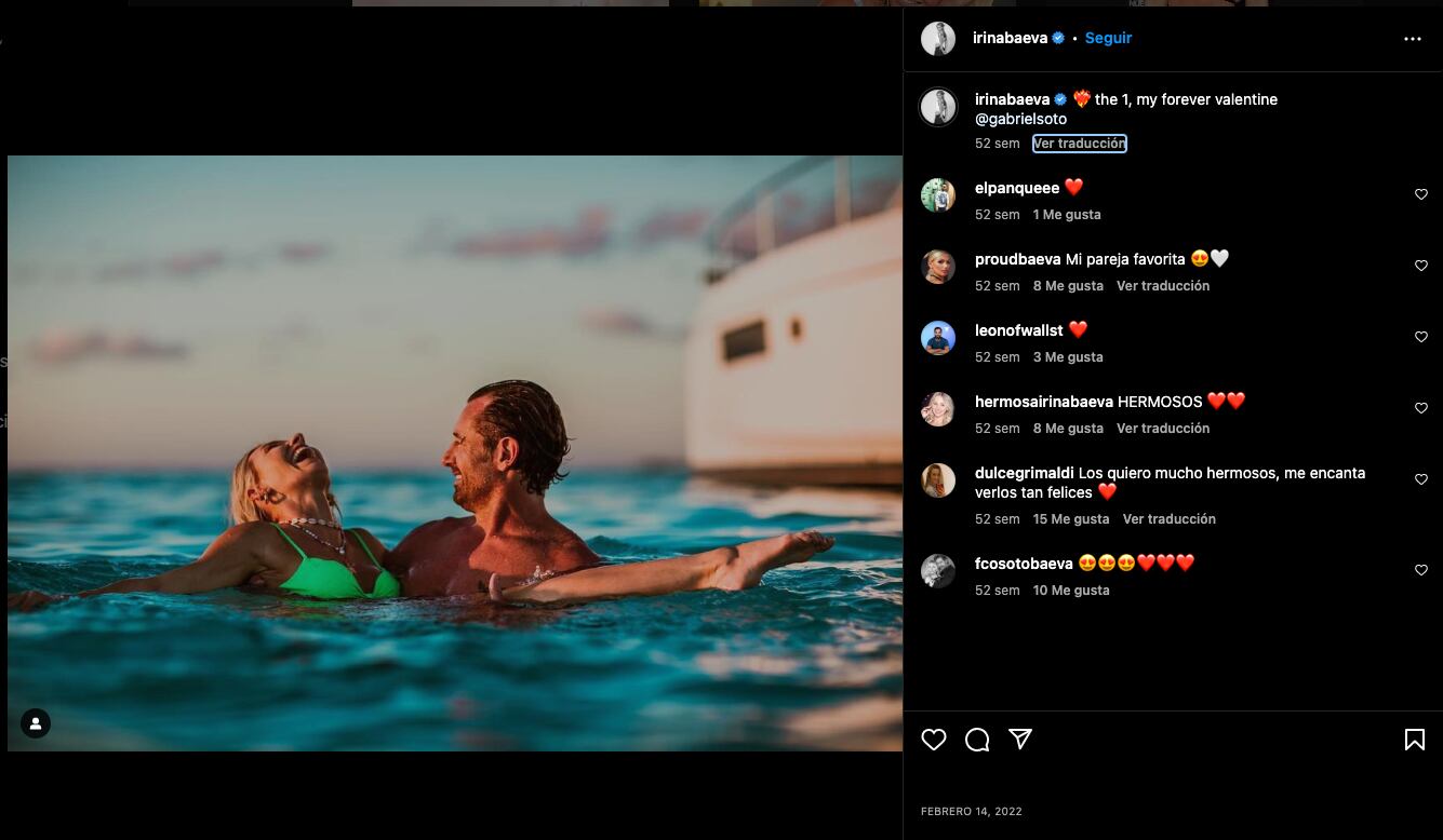 El año pasado Irina Baeva aseguraba que Gabriel Soto era su número uno