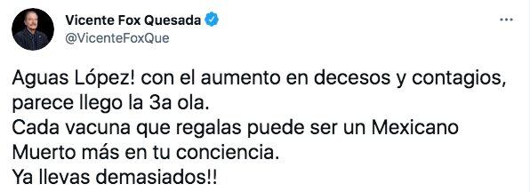 Tuit de Vicente Fox