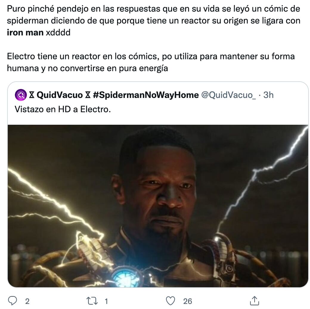 Electro usaría tecnología Stark en Spider-Man: No Way Home